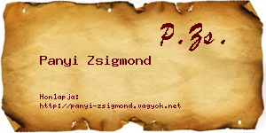 Panyi Zsigmond névjegykártya